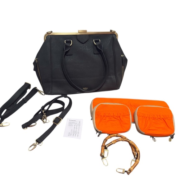 LAFLORE Paris Doquintin Black 3-way Convertible Handbag - Picture 12 of 14